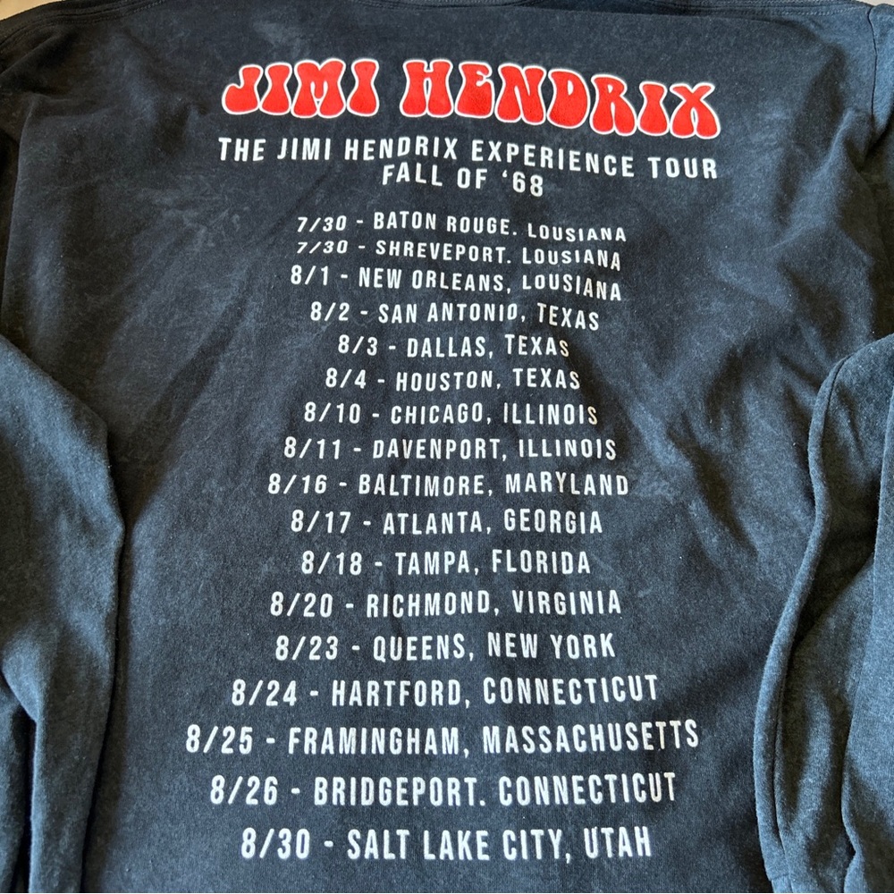 Authentic Hendrix Live in Concert Tour Long Sleeve Shirt size 2XL - Picture 6 of 6
